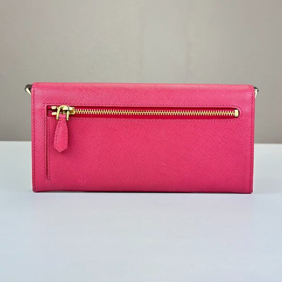 Prada Pink Saffiano Leather Wallet - Picture 2 of 6